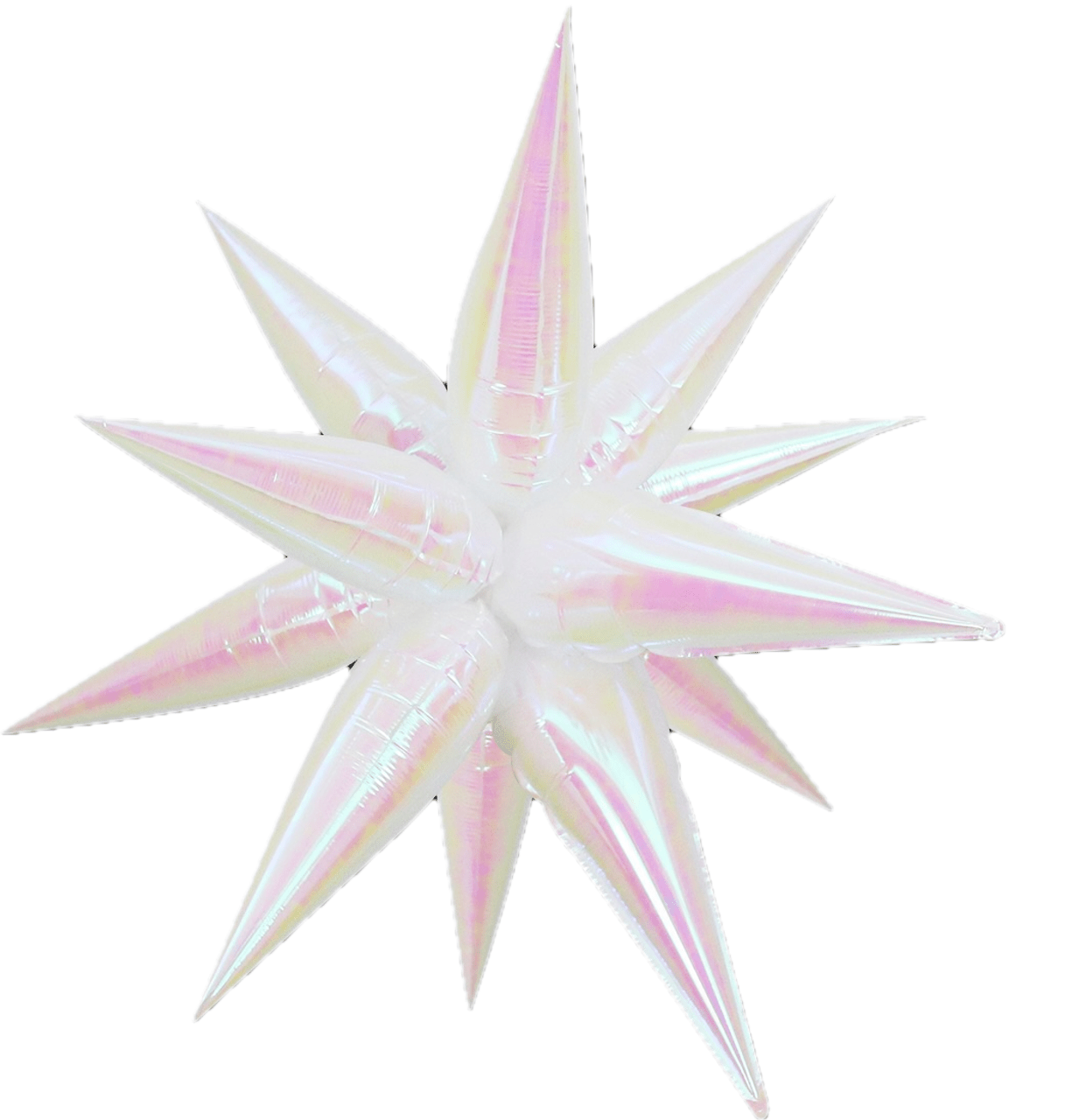 Pearl White Iridescent Starburst Cluster Balloon – 40" - Ellie's Party Supply