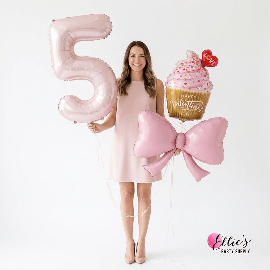 Pink Bow Balloon – 40" Foil Balloon - Ellie's Party Supply