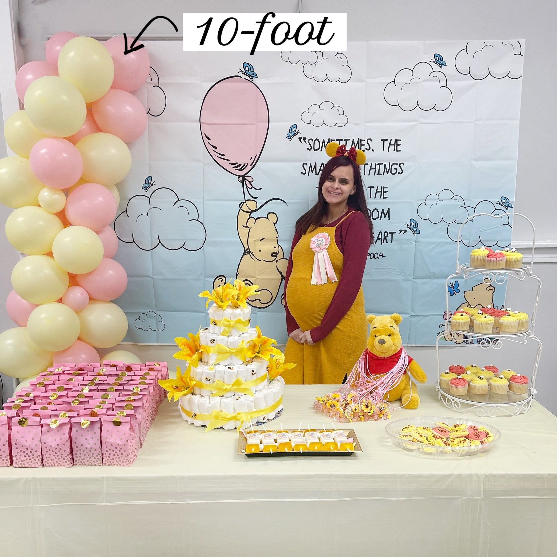Pink Classic Yellow Bear Balloon Garland Kit - Ellie's Party Supply
