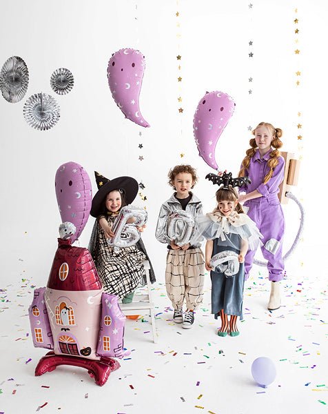 Pink Haunted House Balloon - Ellie's Party Supply