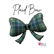 Plaid Bow Balloon – 40” Foil Balloon - Ellie's Party Supply
