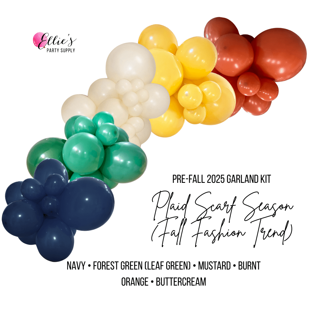 Plaid Scarf Season Balloon Kit – Pre - Fall Garland Cluster - Ellie's Party Supply