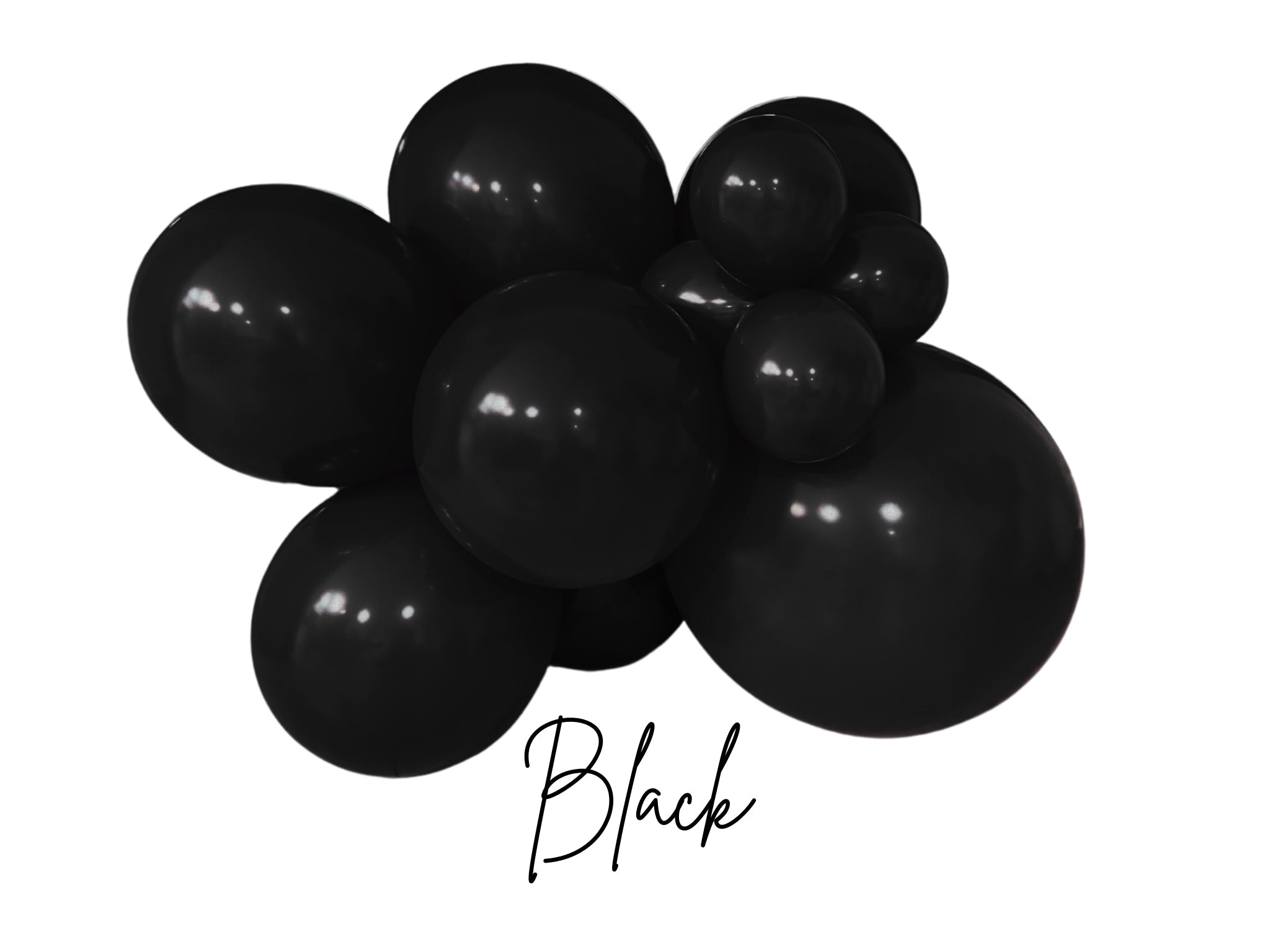 Premium Black Latex Balloon Cluster (5", 11” and 17”) - Ellie's Party Supply