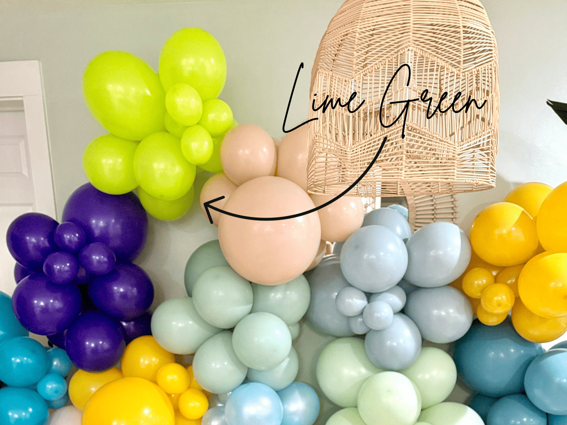 Premium Lime Green Latex Balloon Cluster (5", 11” and 17”) - Ellie's Party Supply