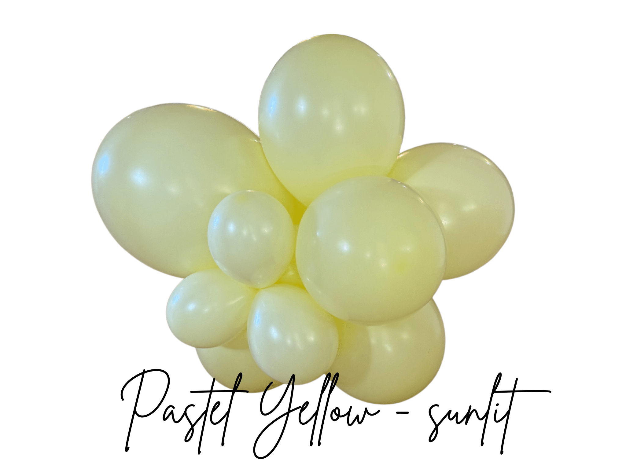 Premium Pastel Yellow Latex Balloon Cluster (5", 11” and 17”) - Ellie's Party Supply