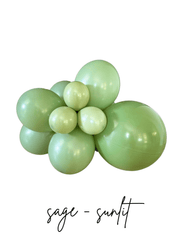 Premium Sage Green Latex Balloon Cluster (5", 11” and 17”) - Ellie's Party Supply