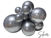 Premium Silver Latex Balloon Cluster (5", 11” and 17”) - Ellie's Party Supply