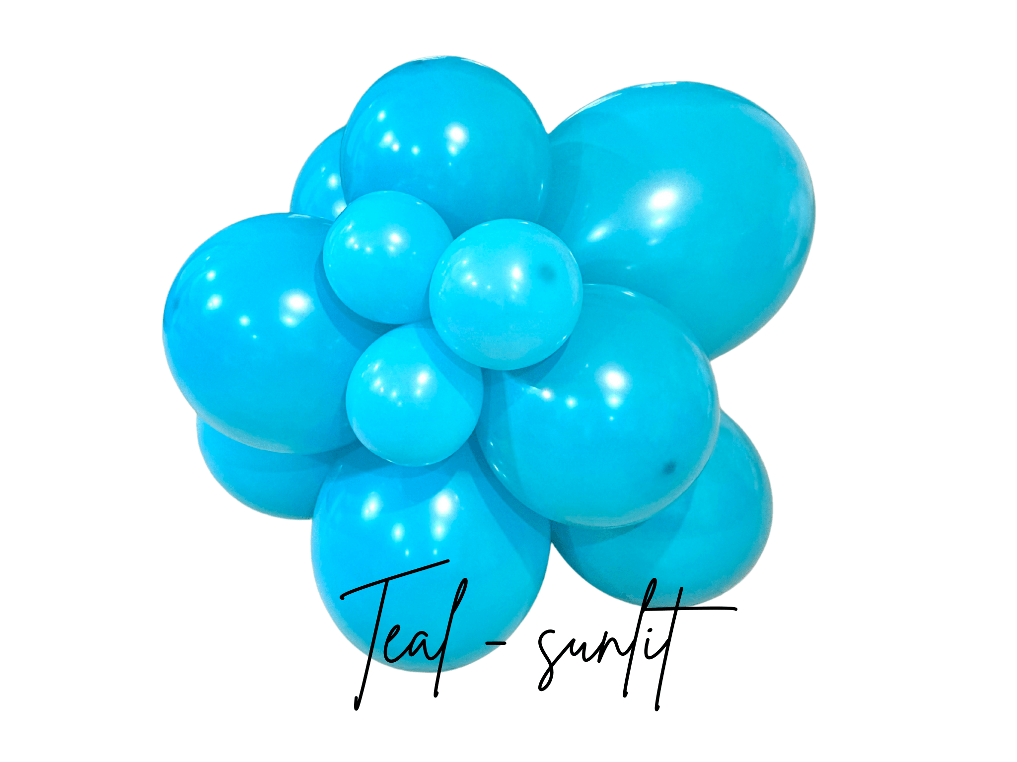 Premium Teal Turquoise Latex Balloon Cluster (5", 11” and 17") - Ellie's Party Supply