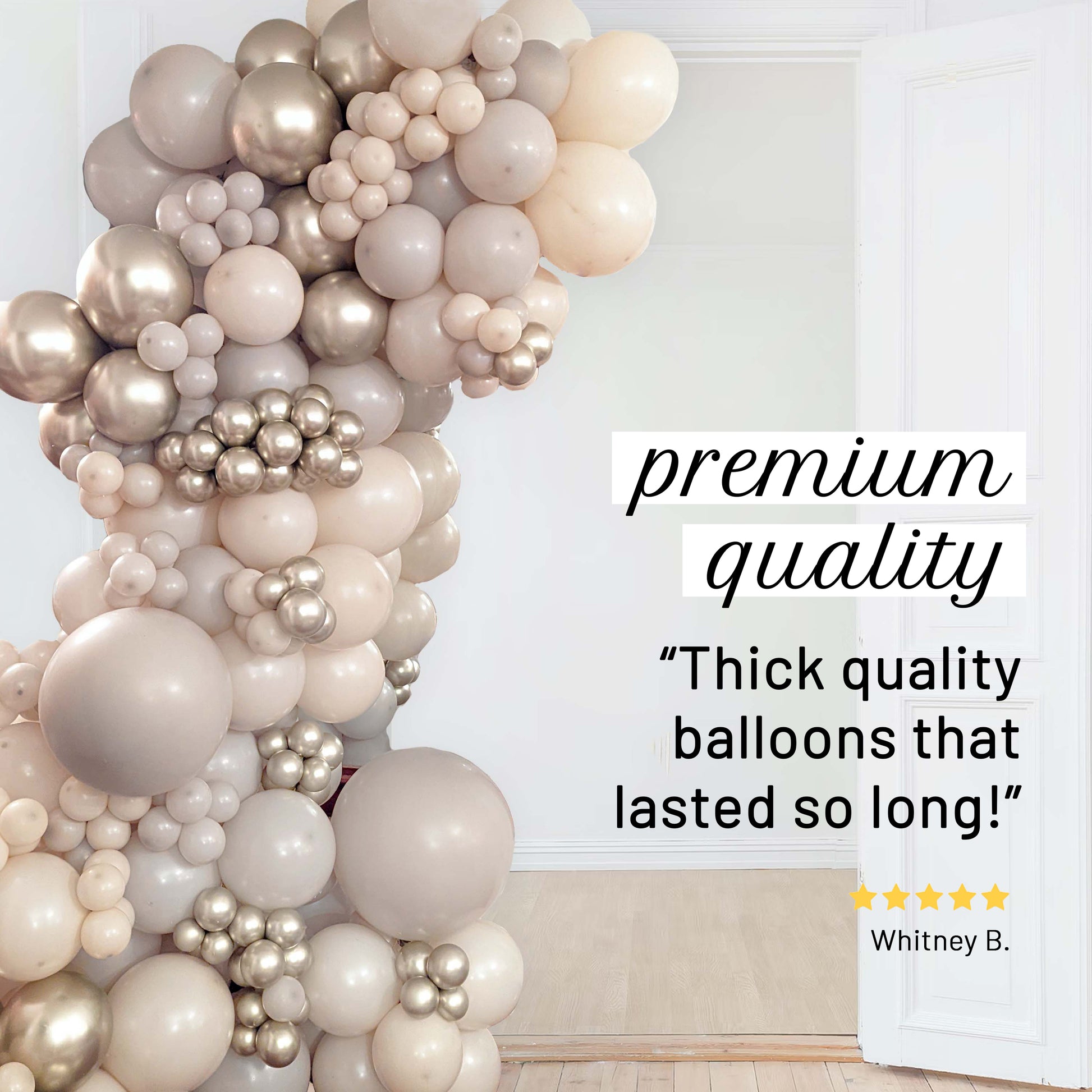 Neutral Gold Balloon Arch Kit - Ellie's Party Supply