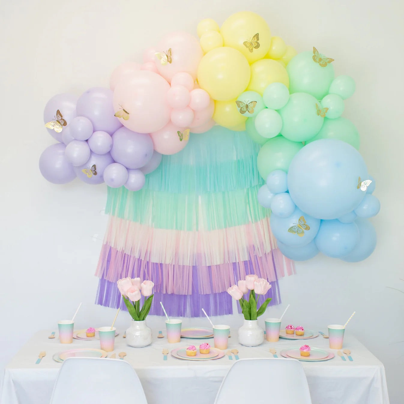 Soft Rainbow Balloon Arch - Ellie's Party Supply