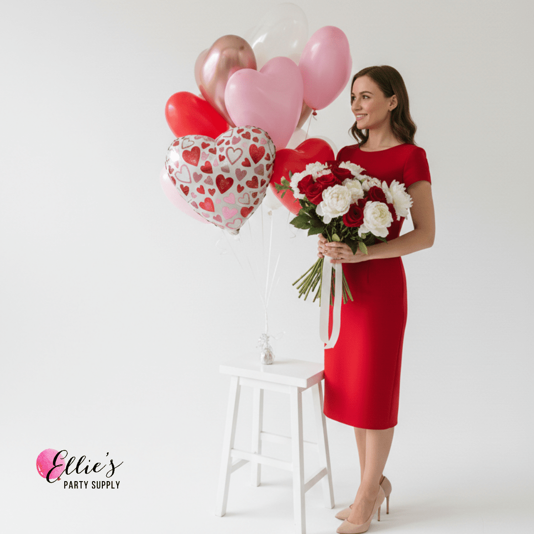 Romantic Heart Balloon Bouquet - Ellie's Party Supply