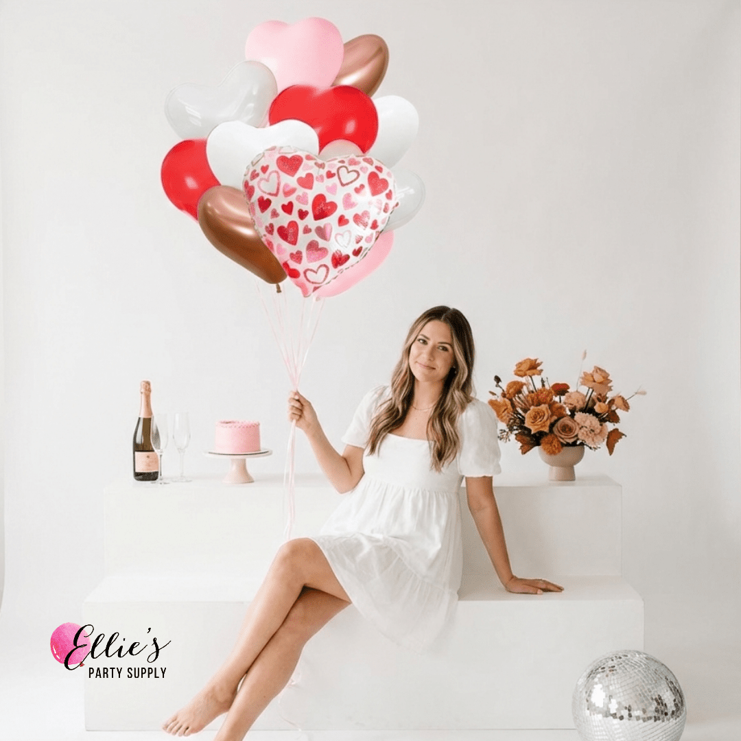 Romantic Heart Balloon Bouquet - Ellie's Party Supply