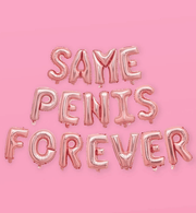 Rose Gold SAME PENIS FOREVER Balloons – 16" Banner - Ellie's Party Supply