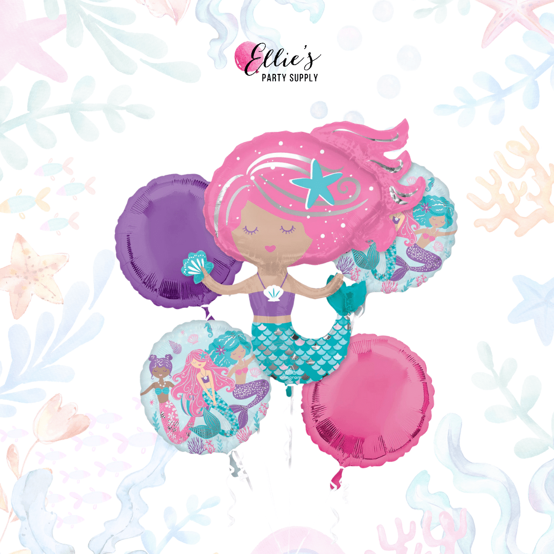 Shimmering Mermaid Balloon Bouquet - Ellie's Party Supply