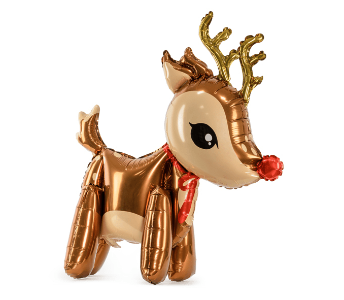 Standing Reindeer Balloon – 19.5 x 24.5'' Holiday Decor | Ellie’s Party Supply - Ellie's Party Supply