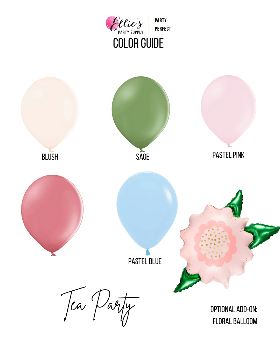 Tea Party Balloon Garland Kit - Ellie's Party Supply