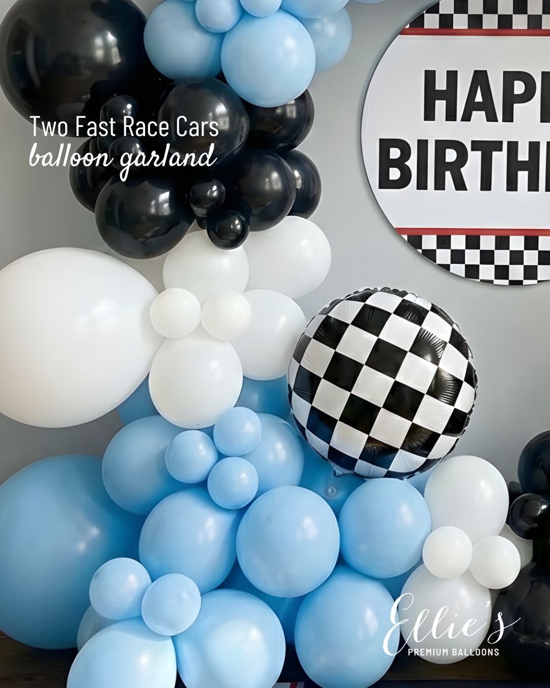 Two Fast Race Cars Balloon Cluster - Ellie's Party Supply
