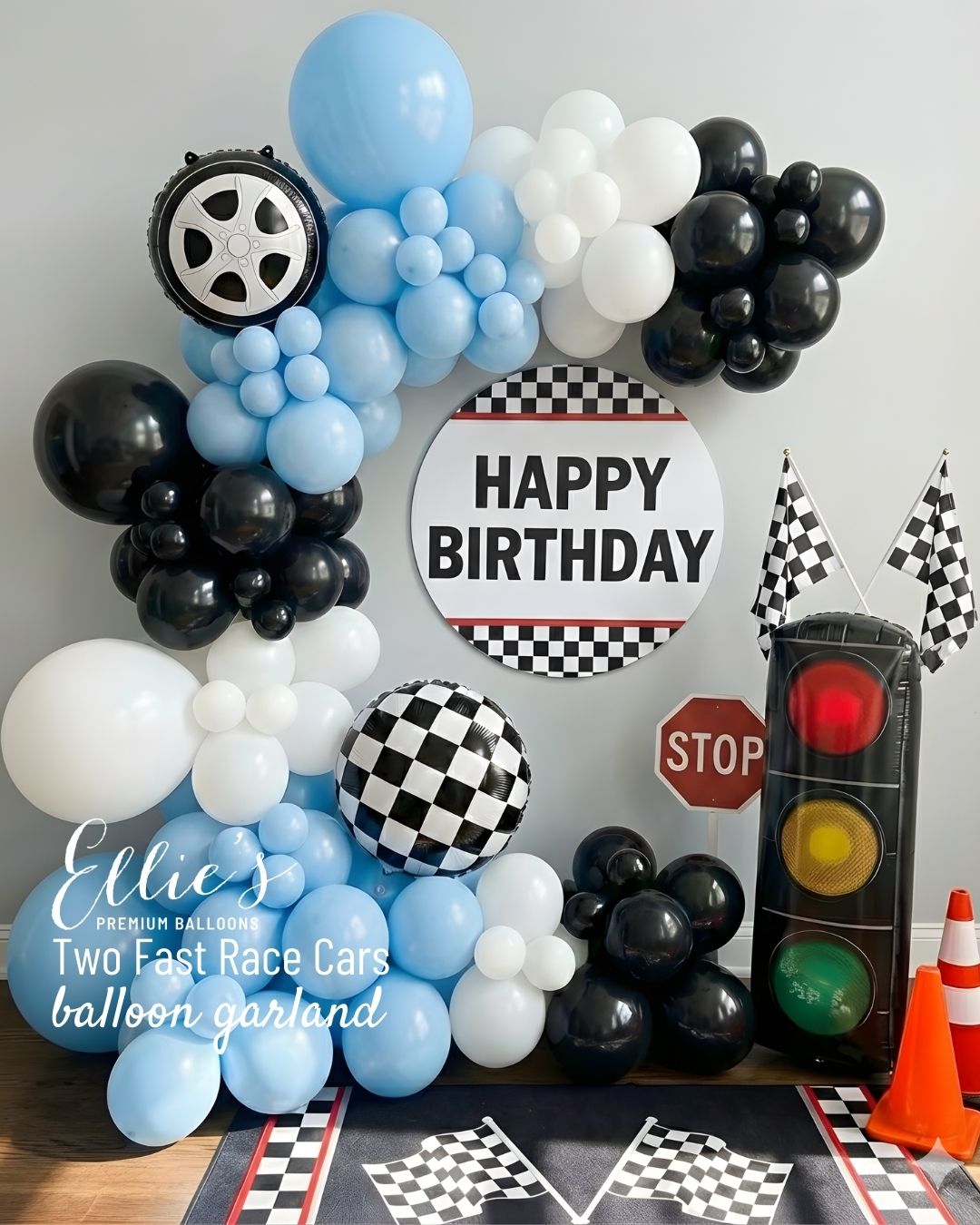 Two Fast Race Cars Balloon Cluster - Ellie's Party Supply