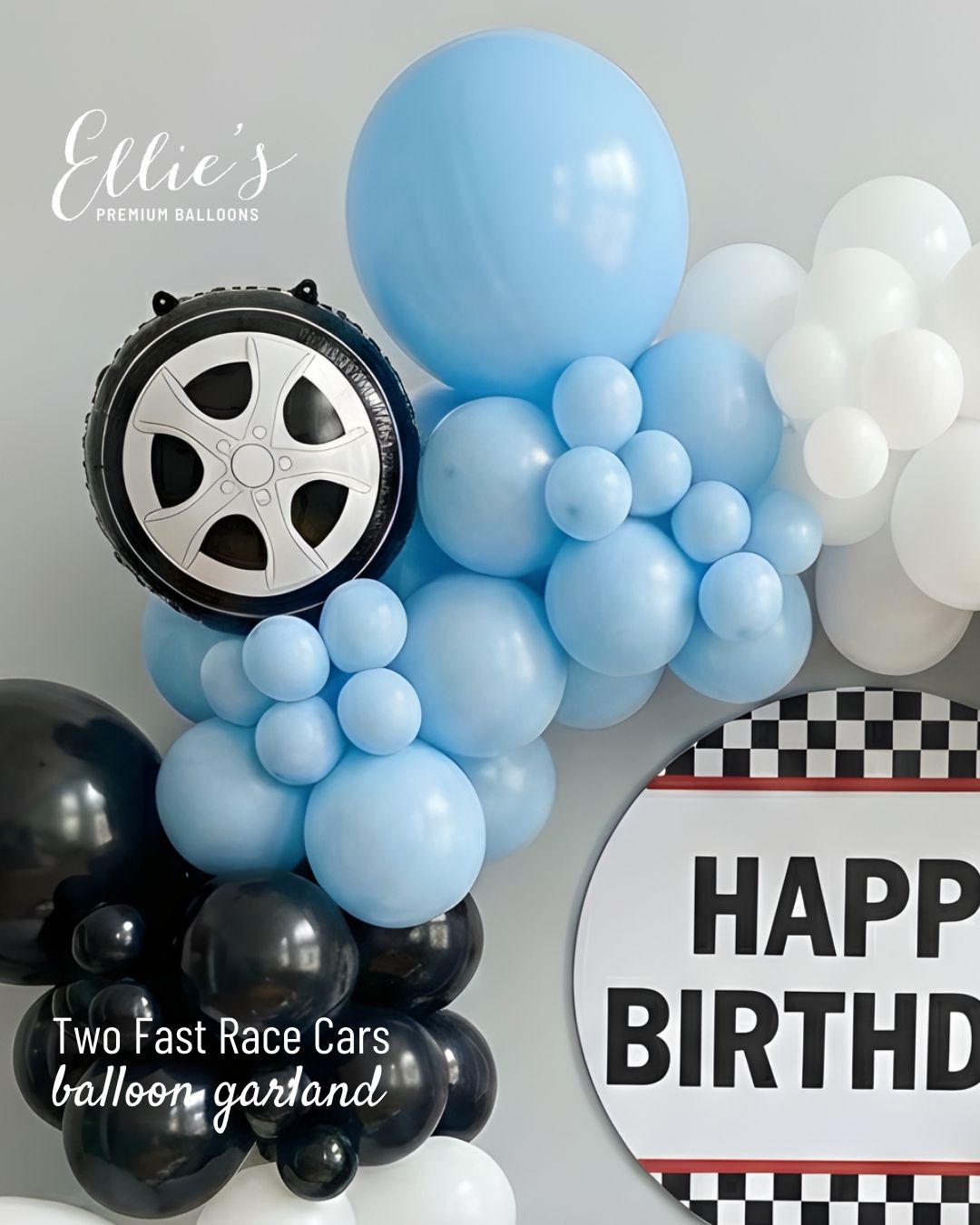 Two Fast Race Cars Balloon Cluster - Ellie's Party Supply