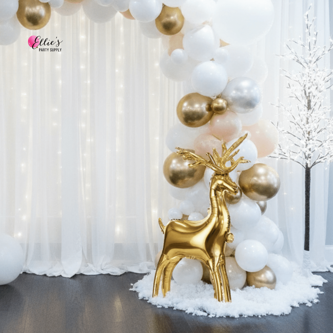 White Christmas Sparkle Balloon Garland Kit - Ellie's Party Supply