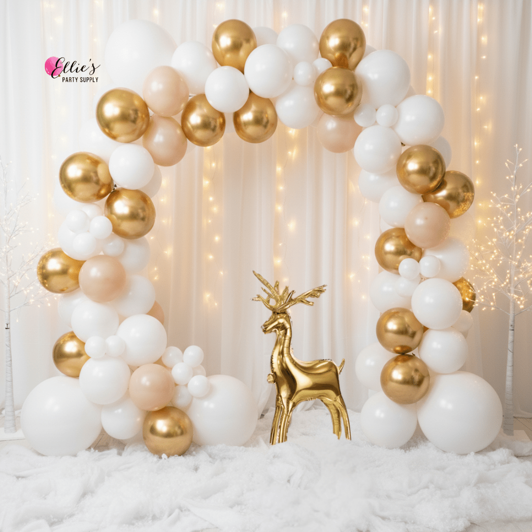 White Christmas Sparkle Balloon Garland Kit - Ellie's Party Supply