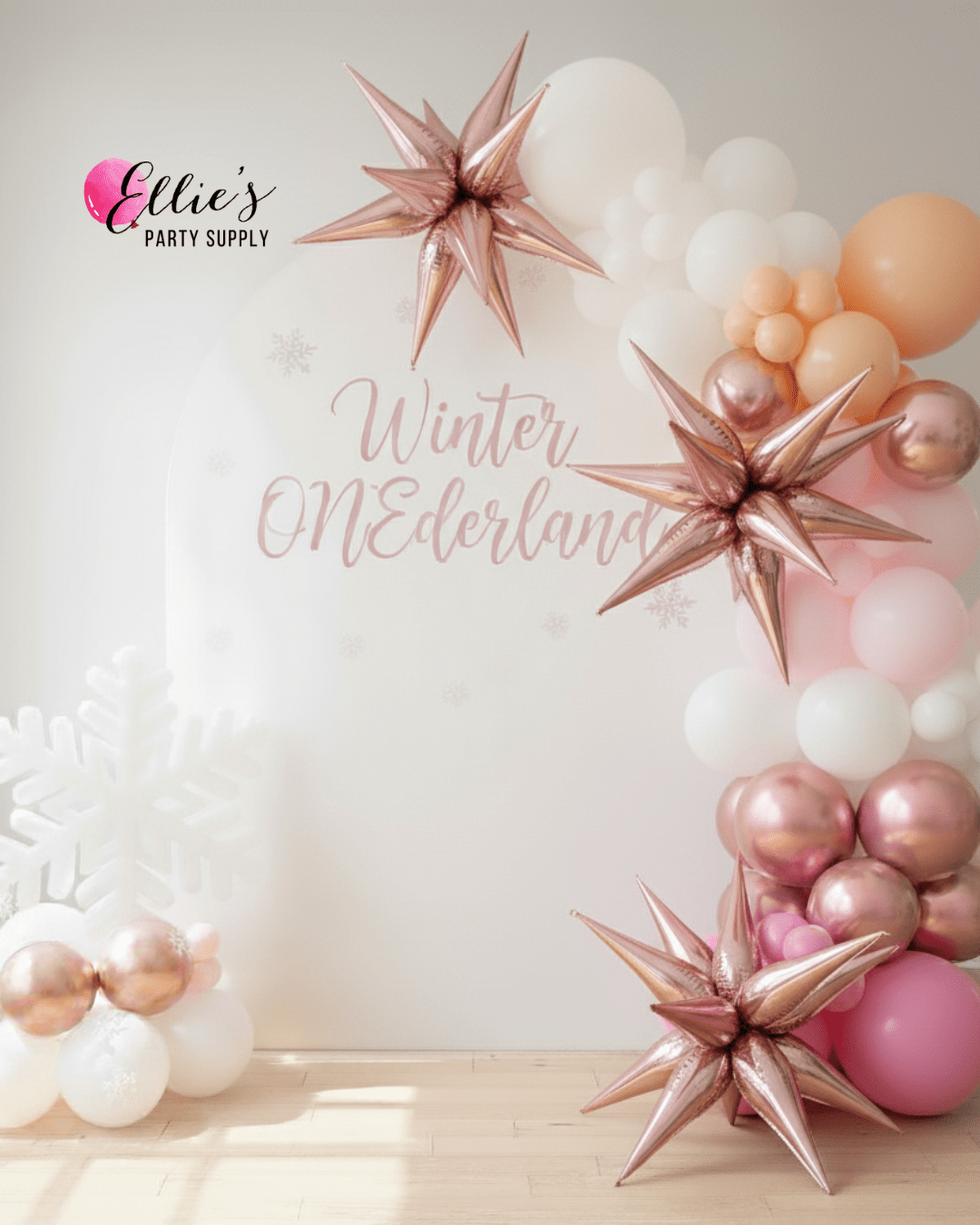 Winter Blush Balloon Cluster Garland - Ellie's Party Supply