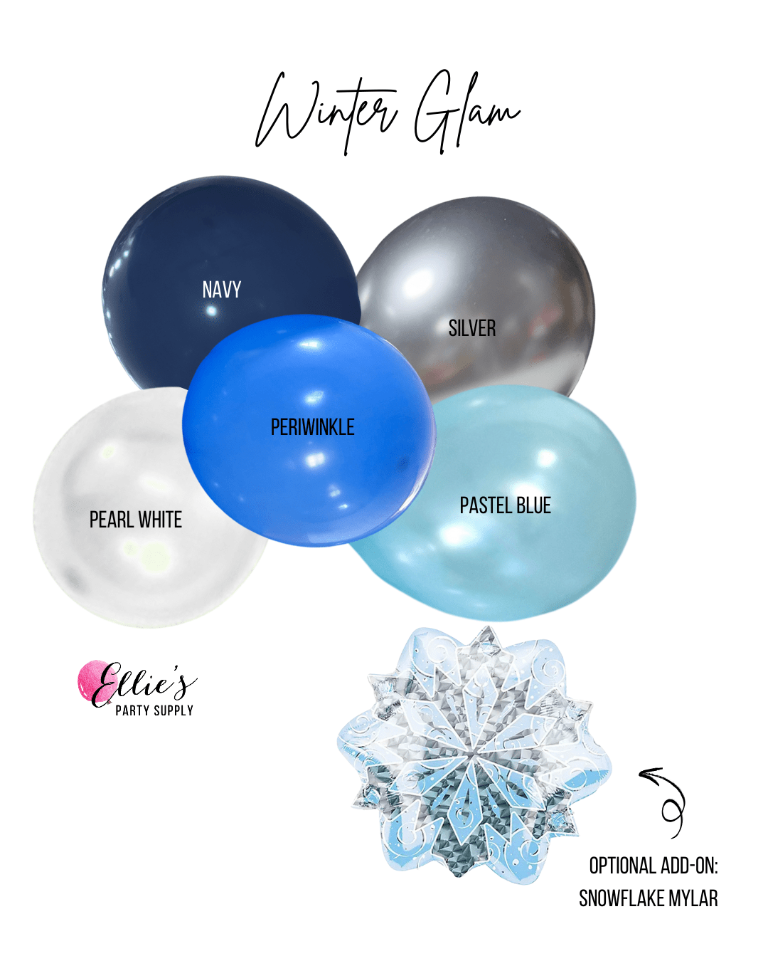 Winter Glam Balloon Garland Kit - Ellie's Party Supply