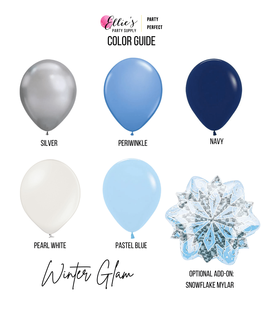 Winter Glam Balloon Garland Kit - Ellie's Party Supply