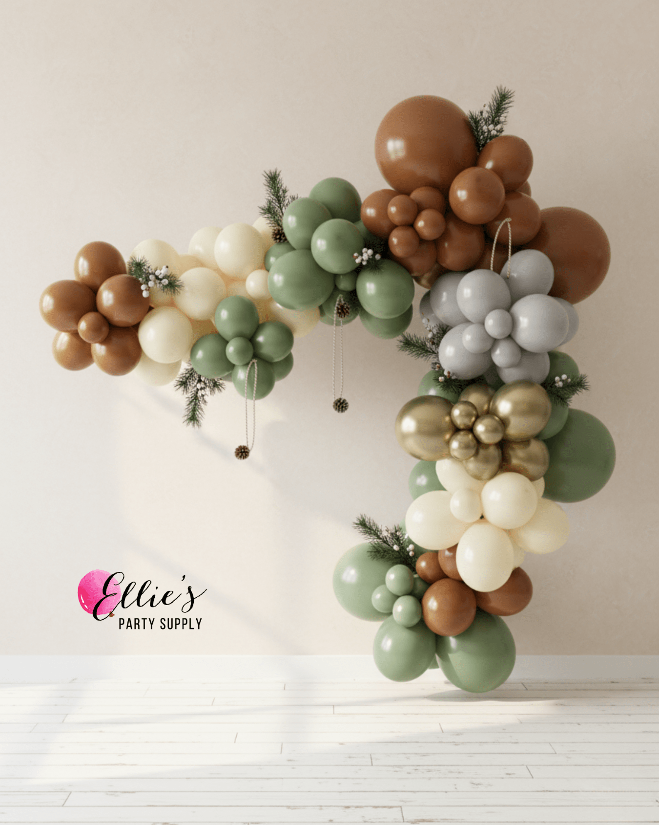 Woodland Winter Balloon Cluster Garland - Ellie's Party Supply