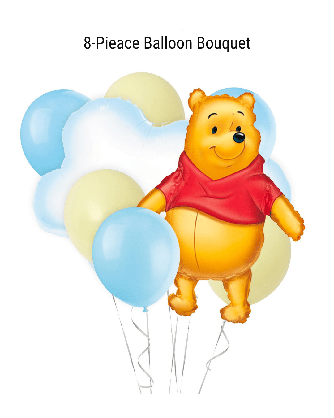 Yellow Bear and Blue Balloon Bouquet - Ellie's Party Supply