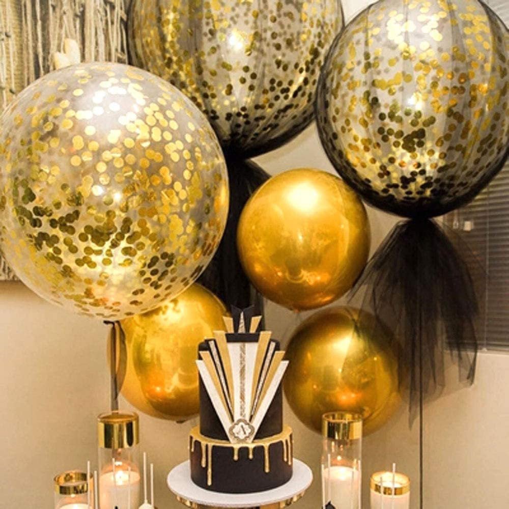 (3-foot) Giant Metallic Gold Bridal Shower & Birthday Confetti Balloons - Ellie's Party Supply