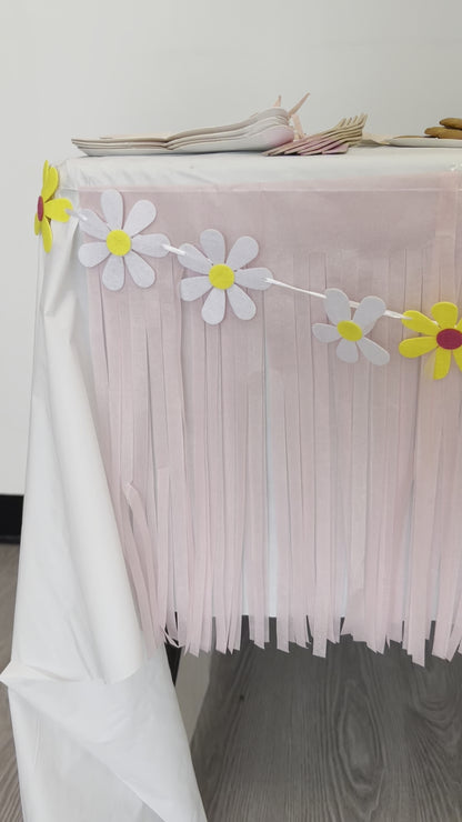 Spring Daisy Flower Felt Banner Decoration (6.5-Foot)