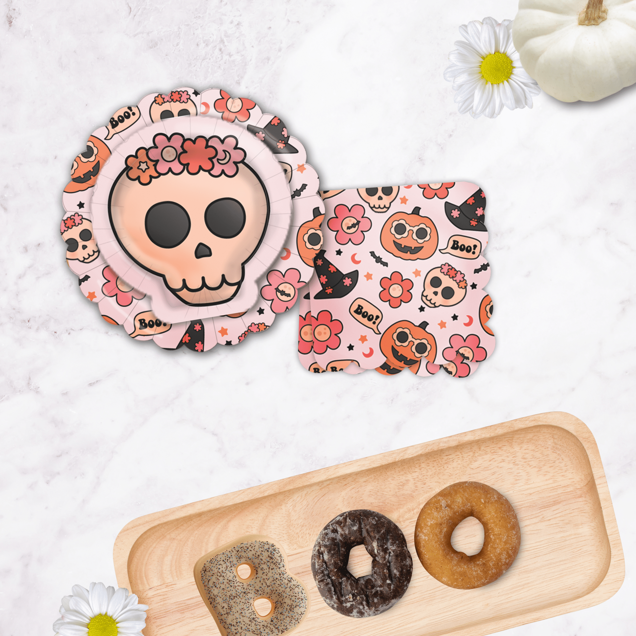 Groovy Halloween Skull Paper Plates - Ellie's Party Supply