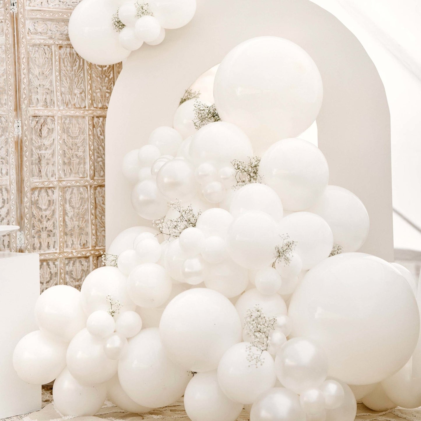 All White Balloon Wedding Arch - Balloon Garland Kit - Ellie's Party Supply