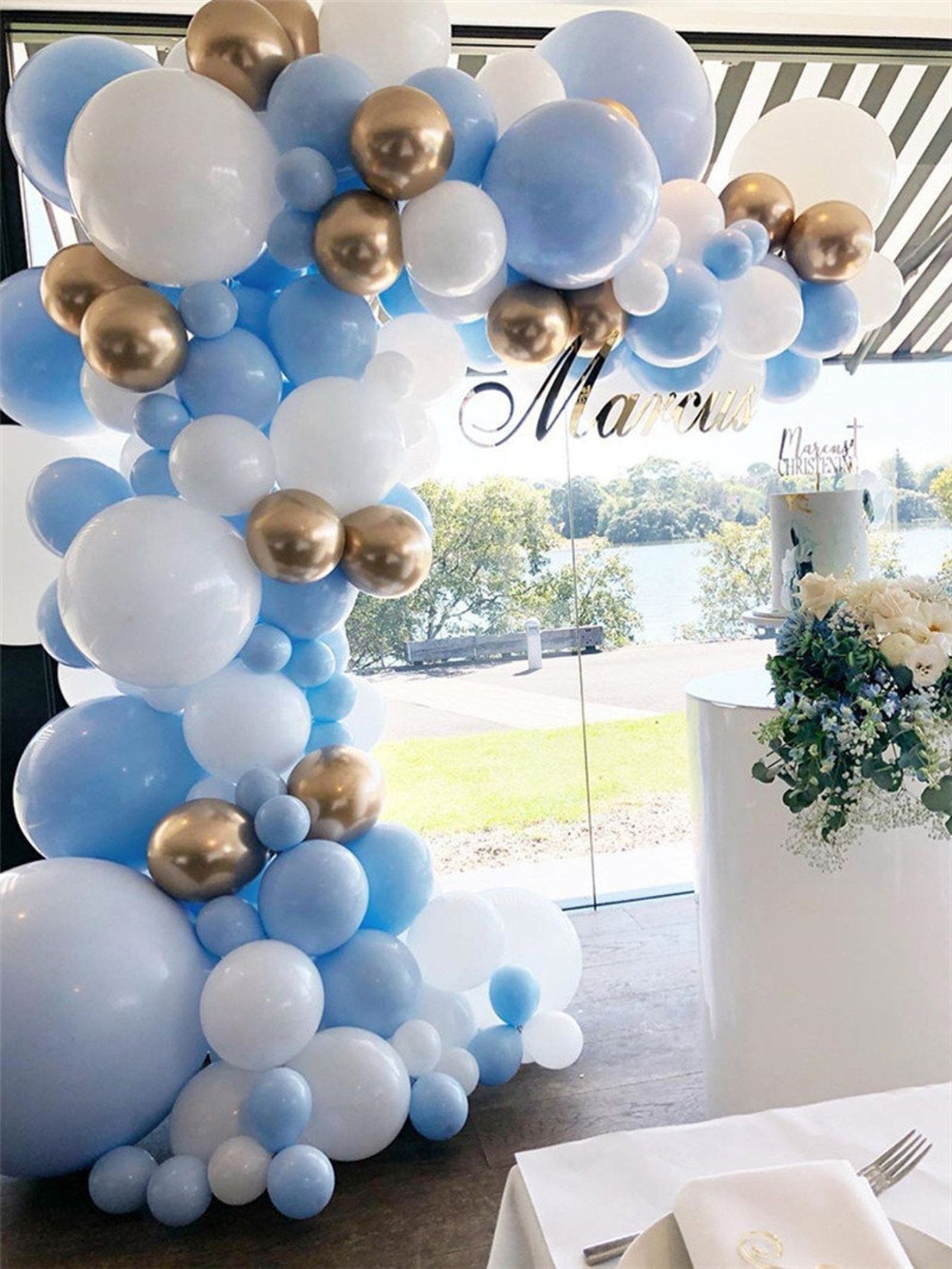 Baby Shower Decorations Boy | 129 Piece Kit with Birthday Balloons | Blue  Balloon Arch| Navy Blue Balloons| Baby Blue Balloons| Blue Balloon Garland  