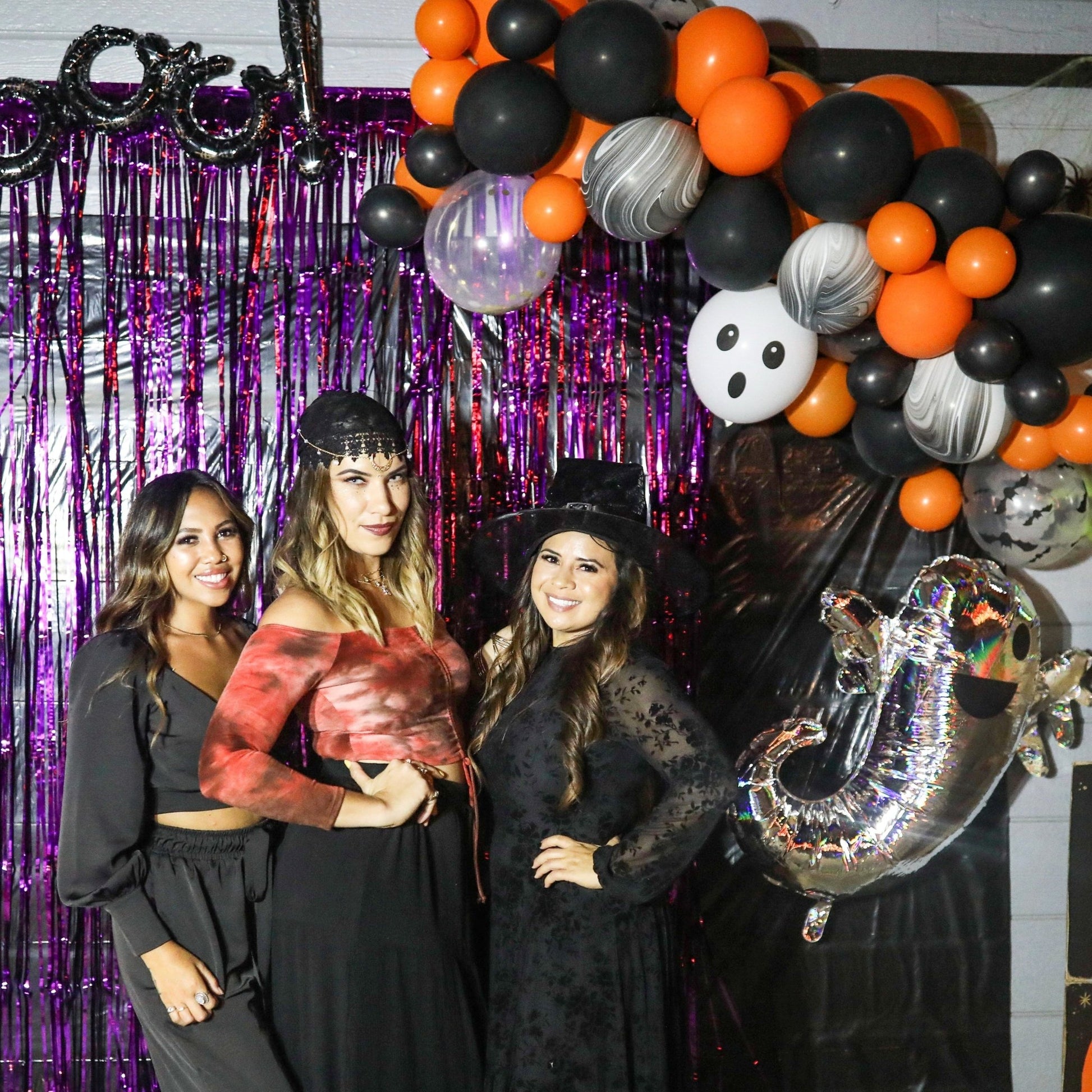 Black & Orange Halloween Balloon Arch - Balloon Garland Kit - Ellie's Party Supply