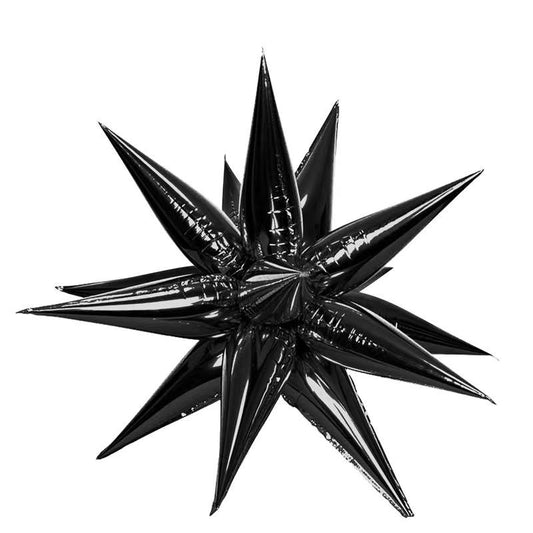 Black Starburst Cluster Balloon (26 Inches) - Ellie's Party Supply