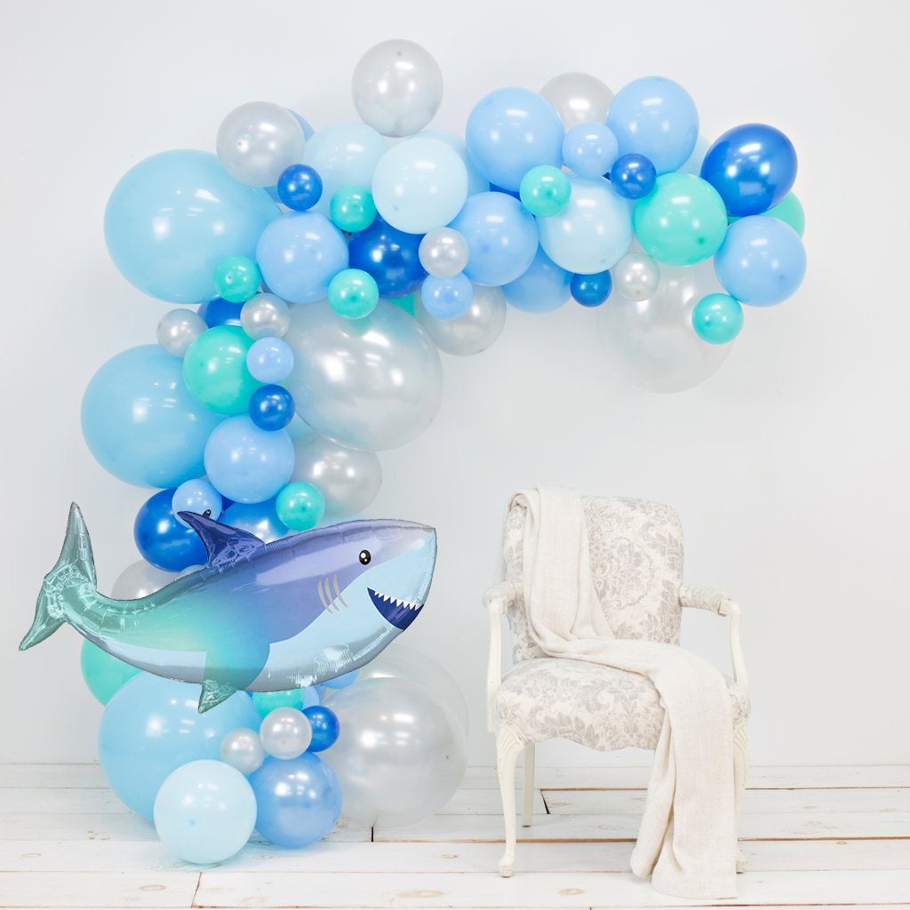 Blue Baby Shark Party Balloon Arch - Balloon Garland Kit - Ellie's Party Supply