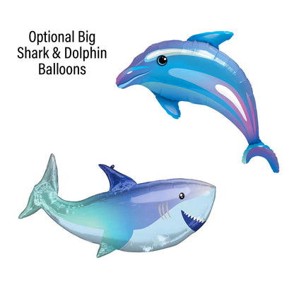 Blue Baby Shark Party Balloon Arch - Balloon Garland Kit - Ellie's Party Supply