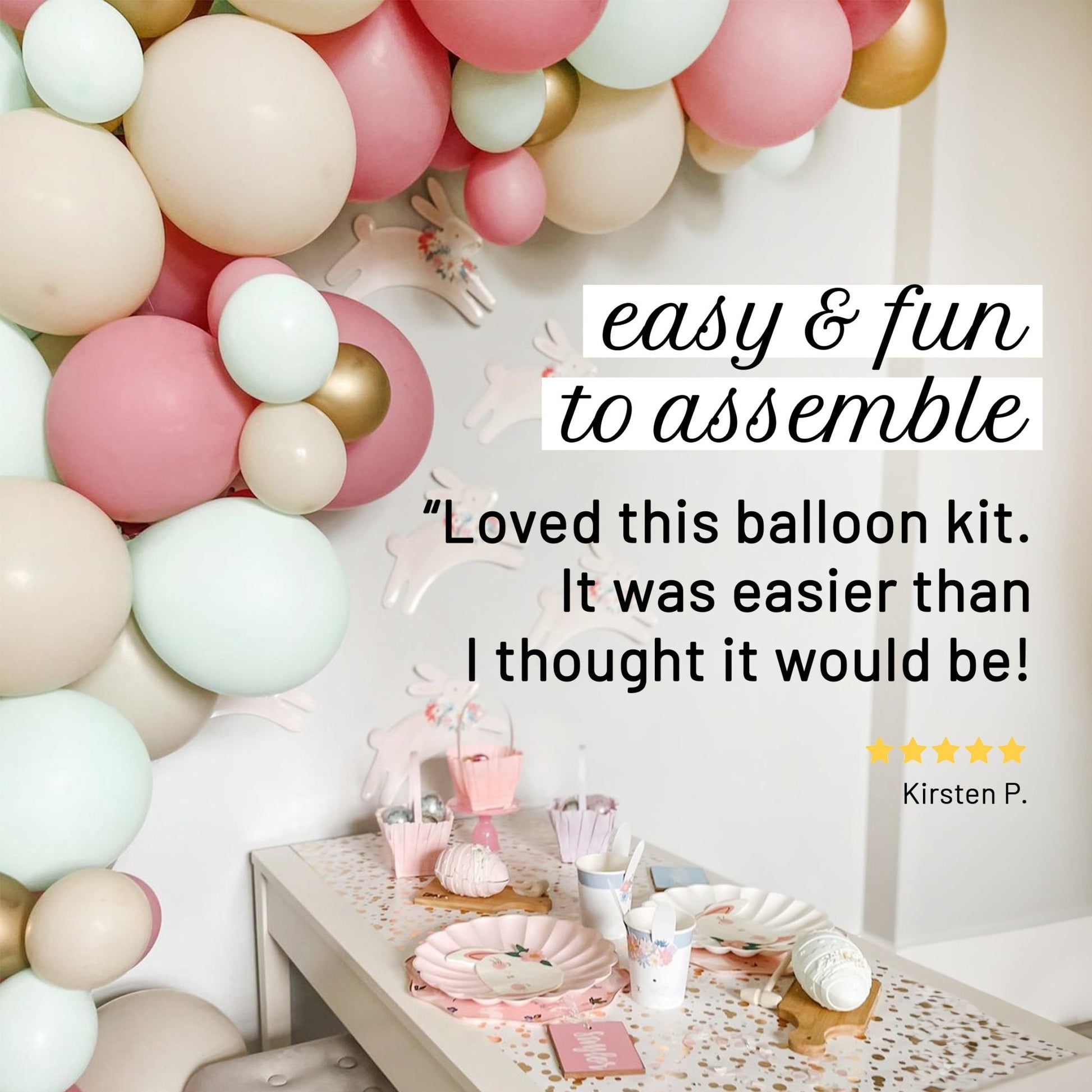 Boho Balloon Arch Kit - Green, Linen, Dusty Rose Balloon Garland Kit - Ellie's Party Supply