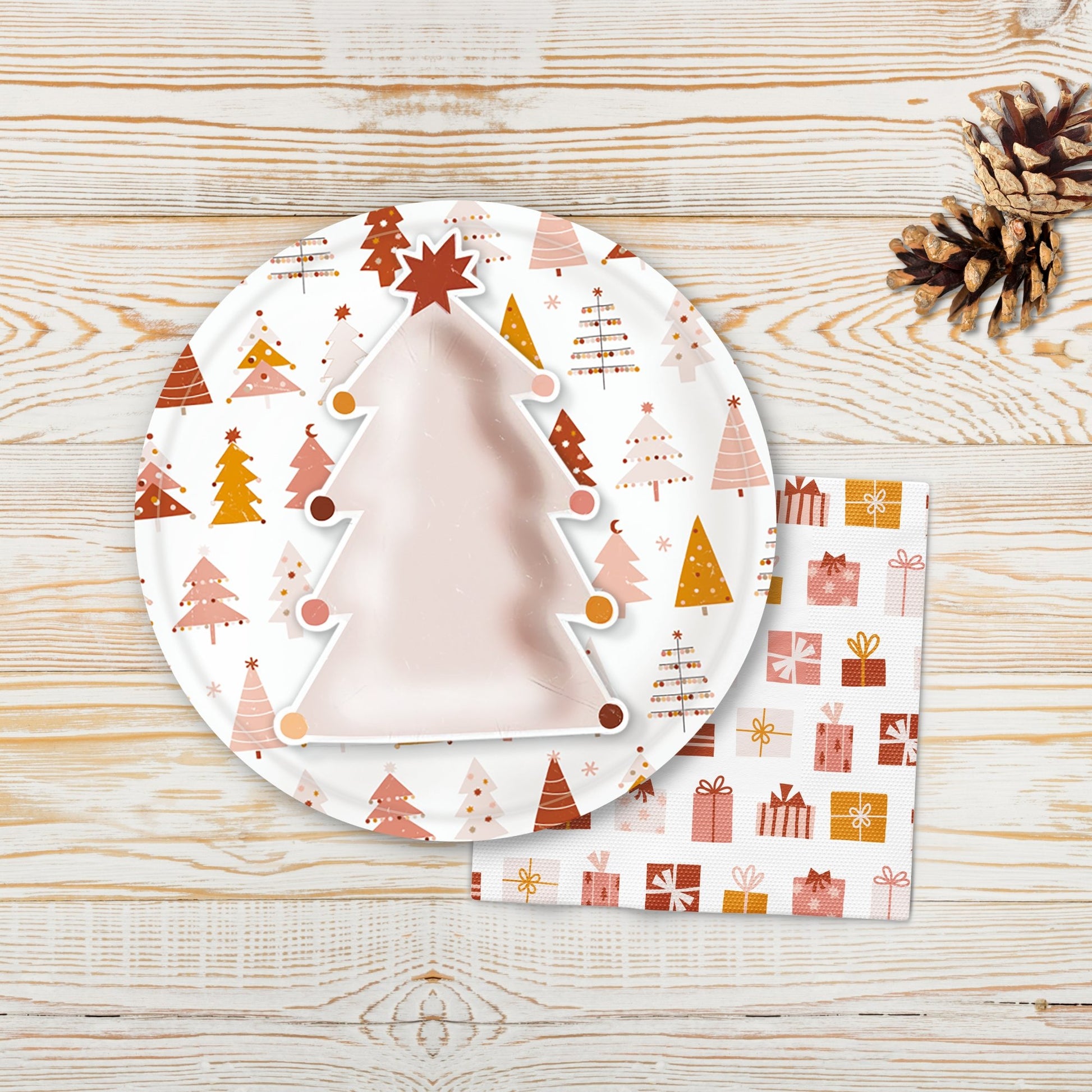 Boho Christmas Present Icon Napkins (Set of 16) - Ellie's Party Supply