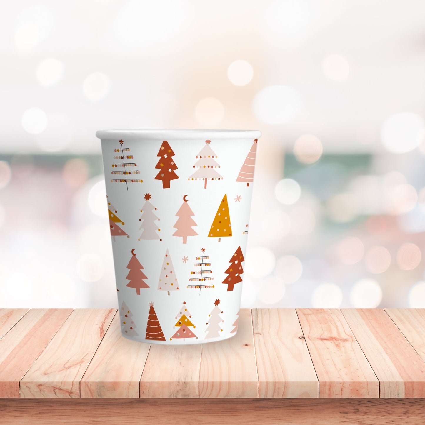 Boho Christmas Tree Icon Cups (Set of 8) - Ellie's Party Supply