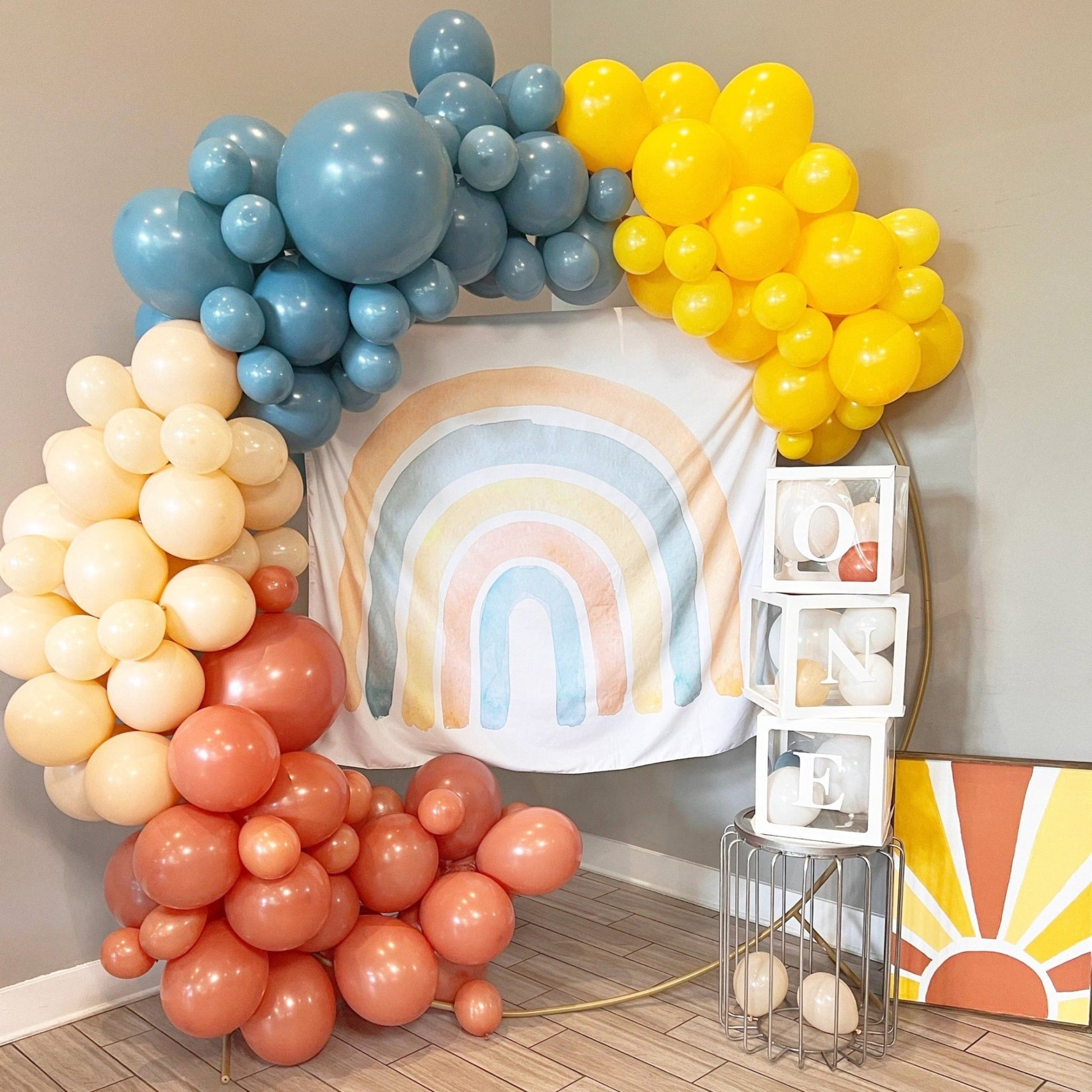 Summer Pool Party Balloon Garland Arch Kit, azul, laranja, amarelo