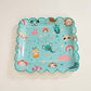 Boho Rainbow Safari Animal Blue Paper Plates (Set of 8) - Ellie's Party Supply