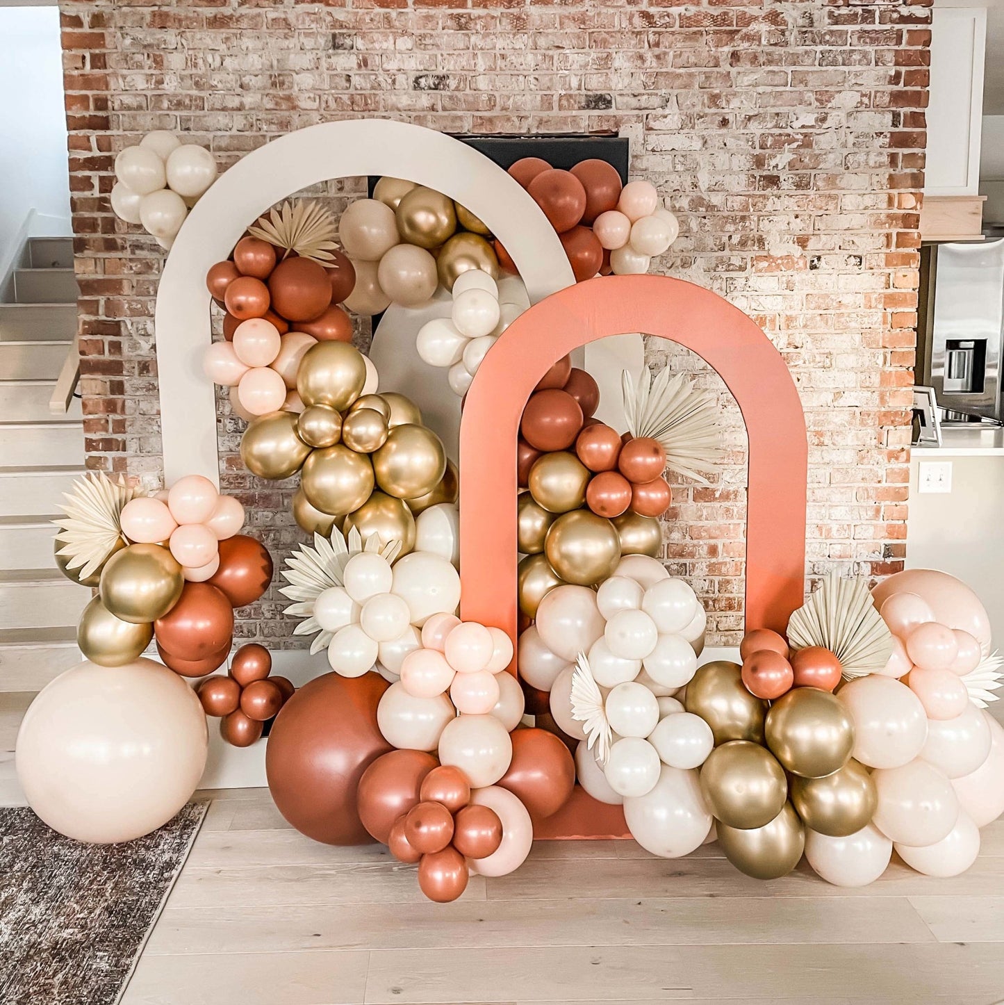 Boho Rustic Balloon Arch Kit - Burnt Orange and Gold Balloon Garland Kit - Ellie's Party Supply