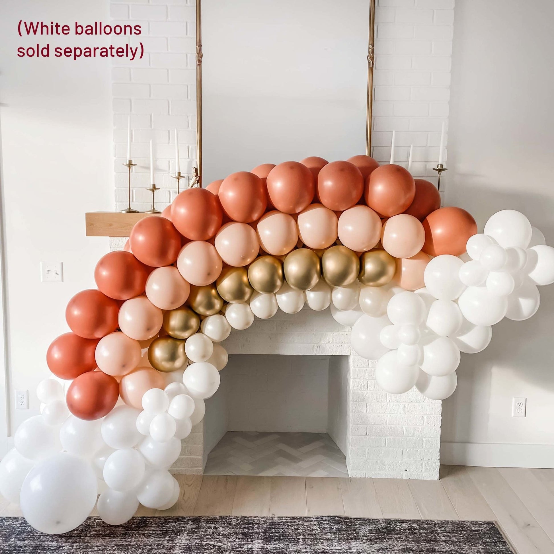 Boho Rustic Balloon Arch Kit - Burnt Orange and Gold Balloon Garland Kit - Ellie's Party Supply