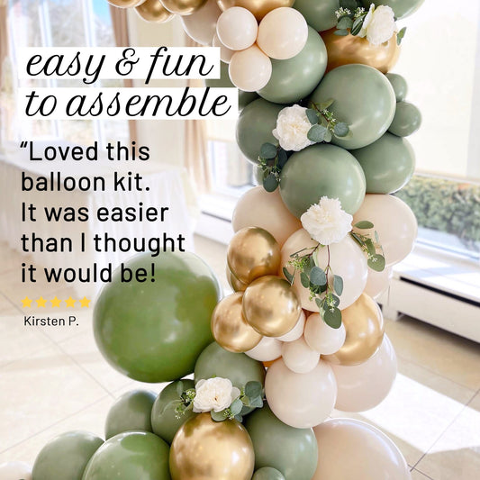 White and Gold Garland Balloon from Ellies Party Supply – Ellie's Party  Supply