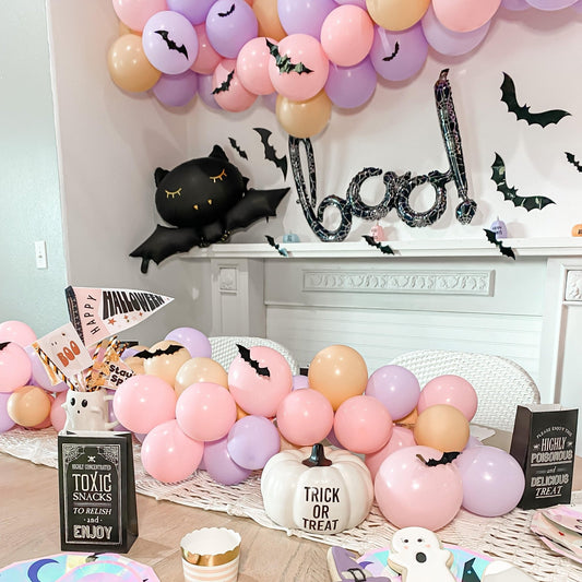 Boo! Script Spiderweb Design Halloween Balloon Banner (28 inches) - Ellie's Party Supply