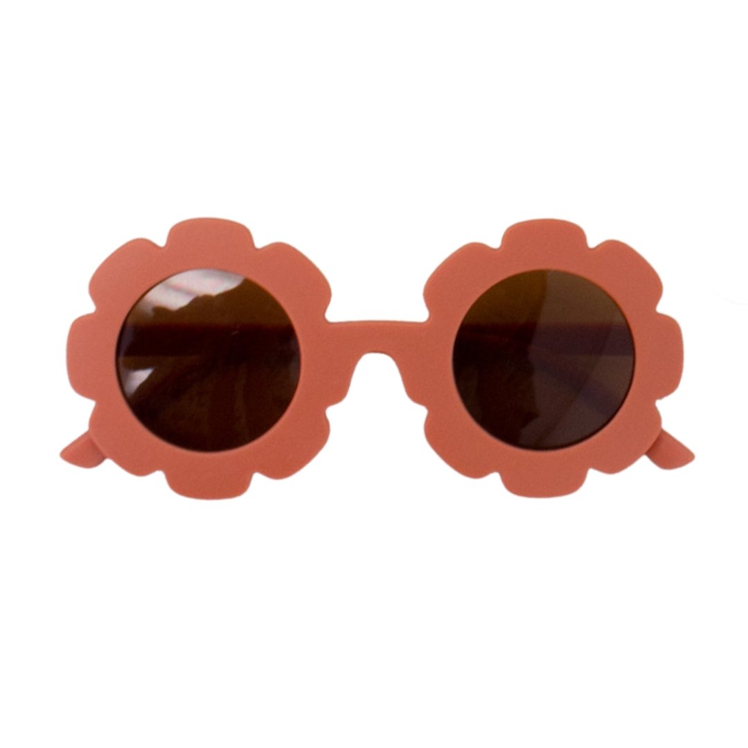 Burnt Orange Flower Shaped Kids Sunglasses - Ellie's Party Supply