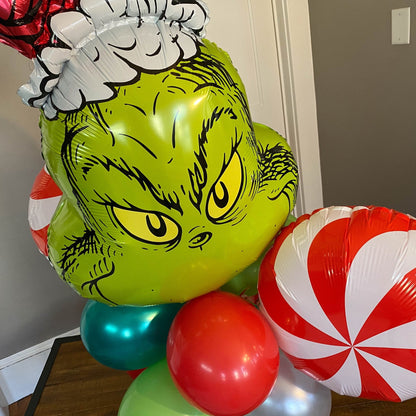 Christmas Grinch Balloon Bouquet Kit - Ellie's Party Supply